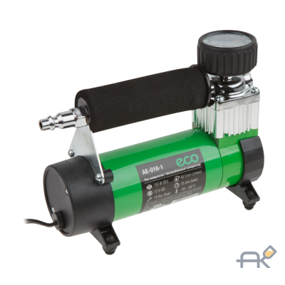 Компрессор автомобильный ECO AE-016-1 (12 В. 150 Вт. 40 л/мин. 10 бар (манометр 7 бар). съемный спир. шланг. сумка) (AE-016-1)